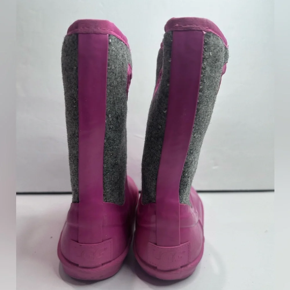 UGG Pink and Gray kids Rubber Boots sz.3